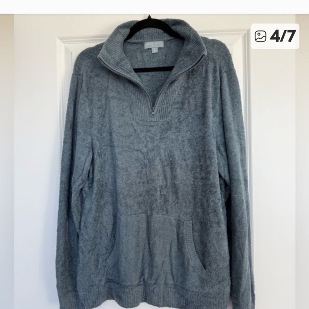 Barefoot Dreams CozyChic Lite Half-Zip Pullover - Blue. Size 2XL Excellent Cond